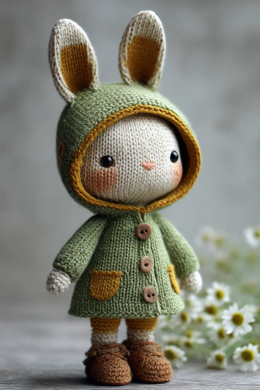 Knitted Bunny Amigurumi with Hooded Coat — Materials, Stitches & Safety Tips