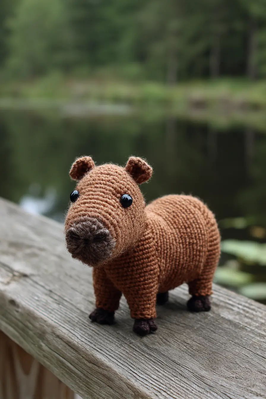 Soft Capybara Amigurumi Crochet Pattern — Small Brown Plush Toy