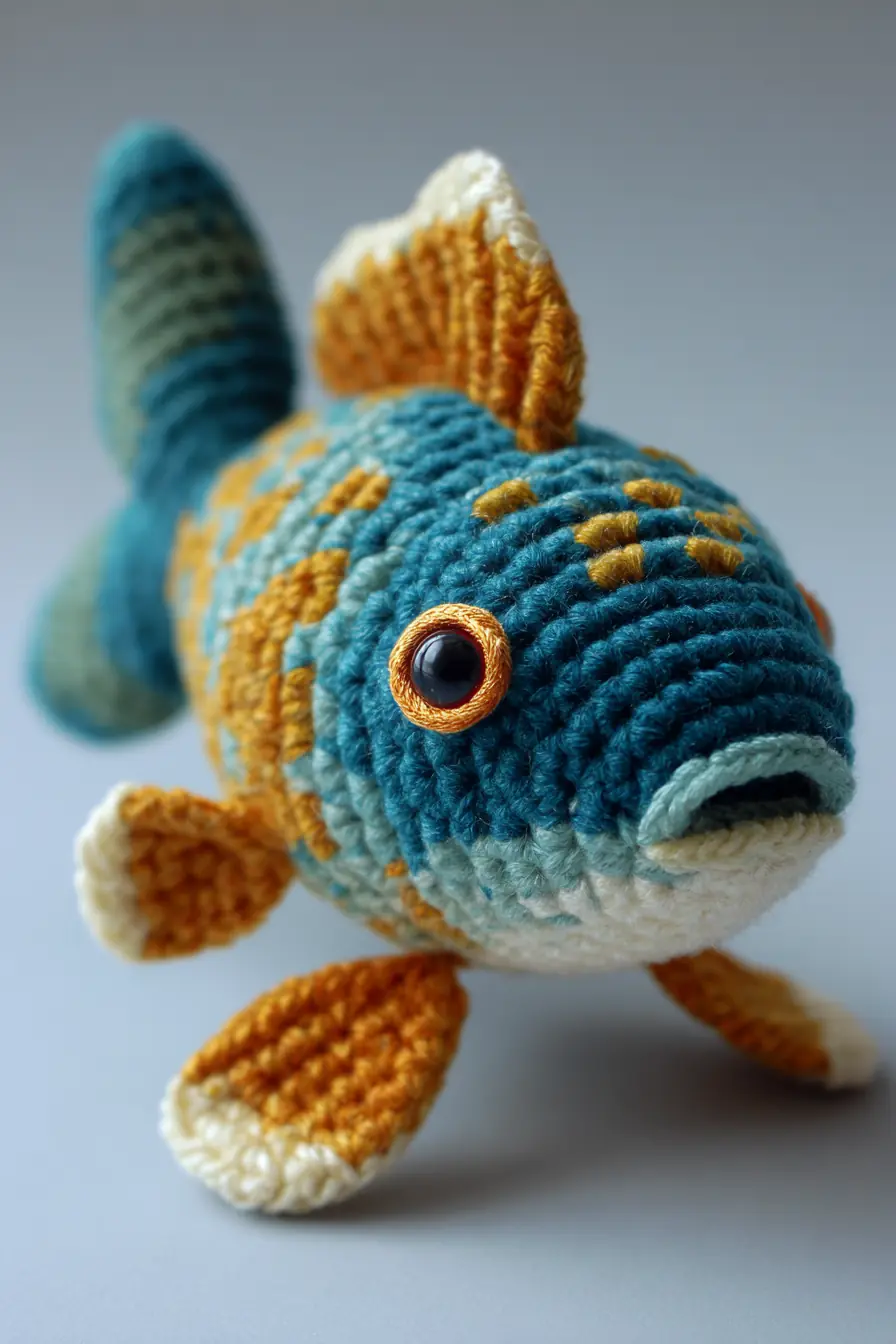 Koi Fish Amigurumi (DK Yarn) — Single Crochet Colorwork with Fins
