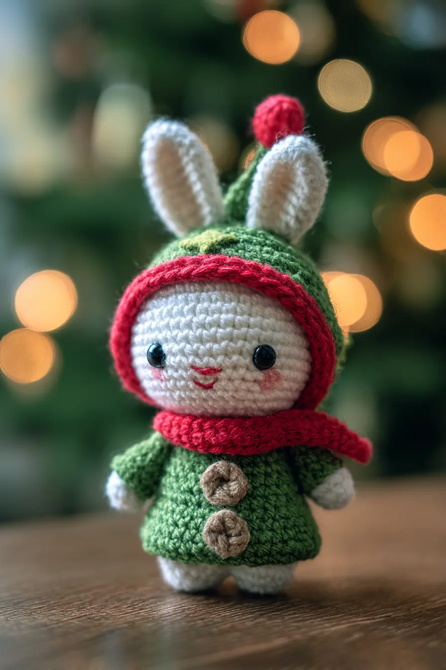 Holiday Amigurumi Bunny in Hooded Coat — Crochet Materials, Size & Tips