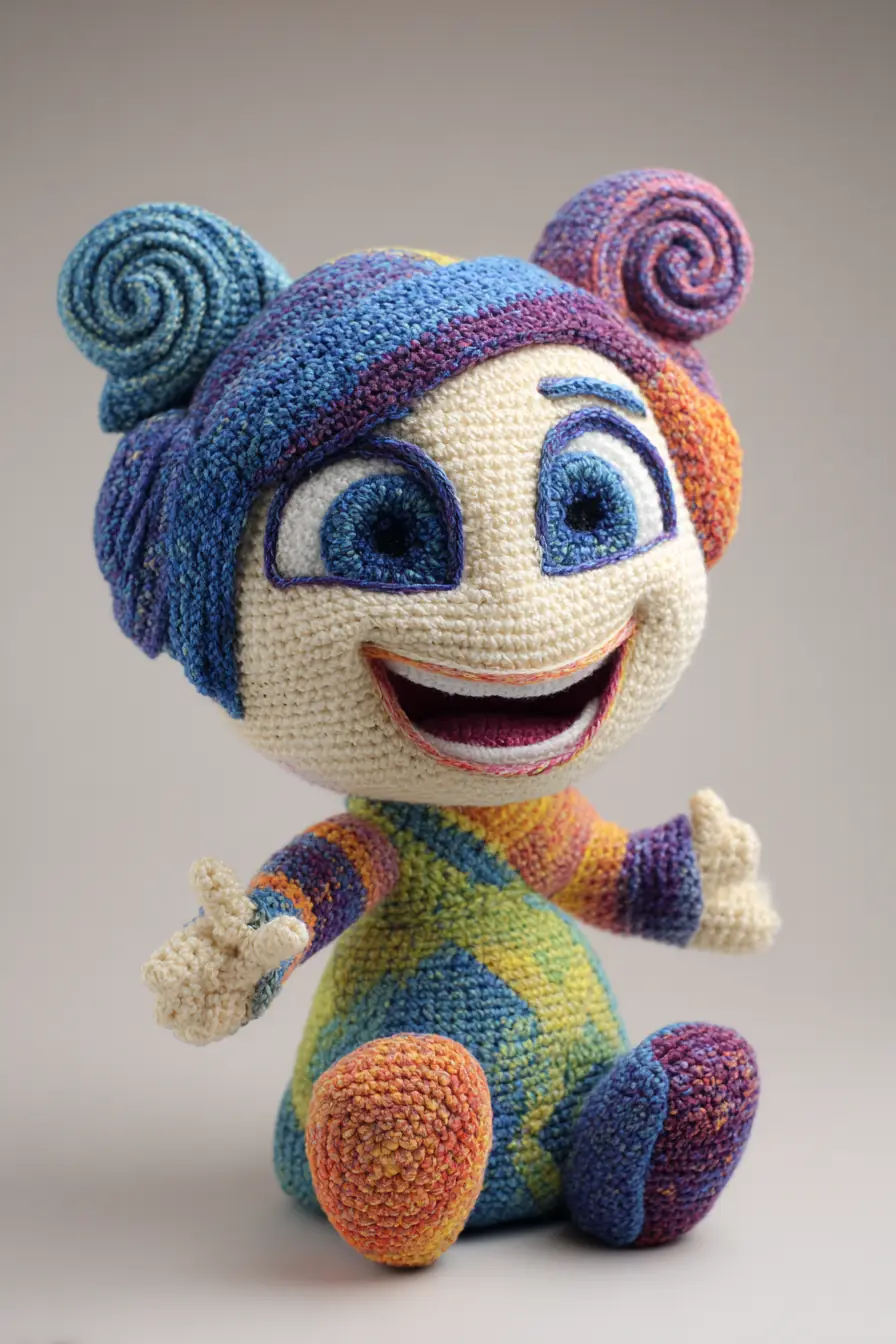 Colorful Spiral-Haired Amigurumi Doll — Crochet Pattern & Assembly Tips