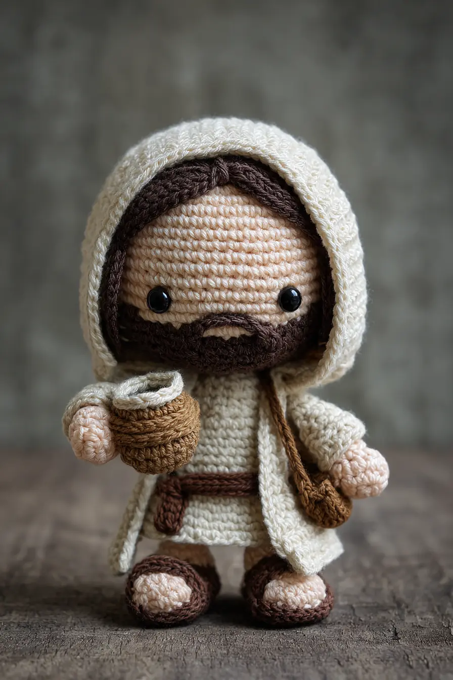 Hooded Bearded Amigurumi Doll — Crochet Materials, Stitches & Safety Tips
