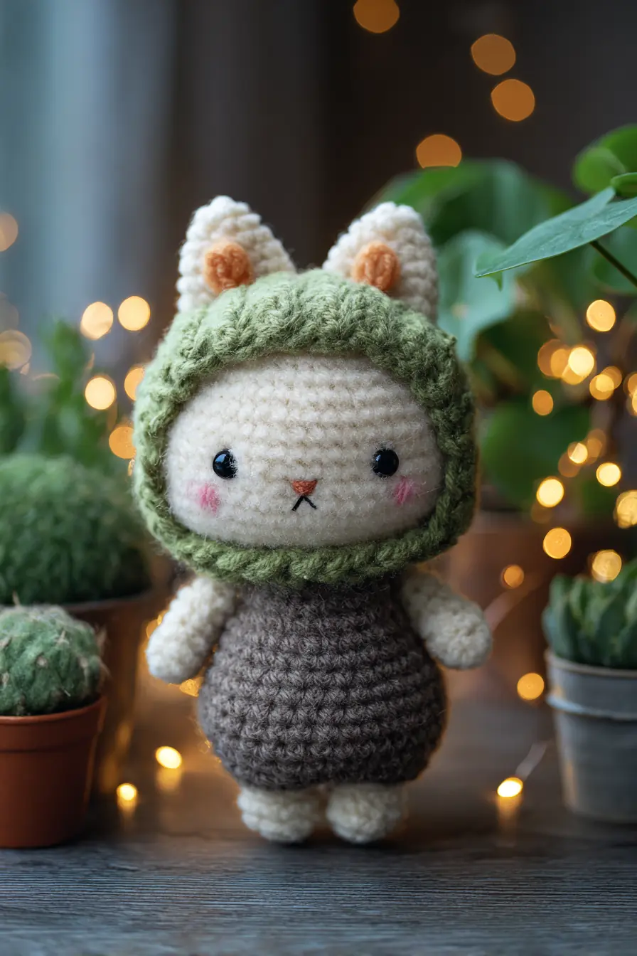 Hooded Bunny Amigurumi Crochet Pattern — Cute Doll with Ears & Hood