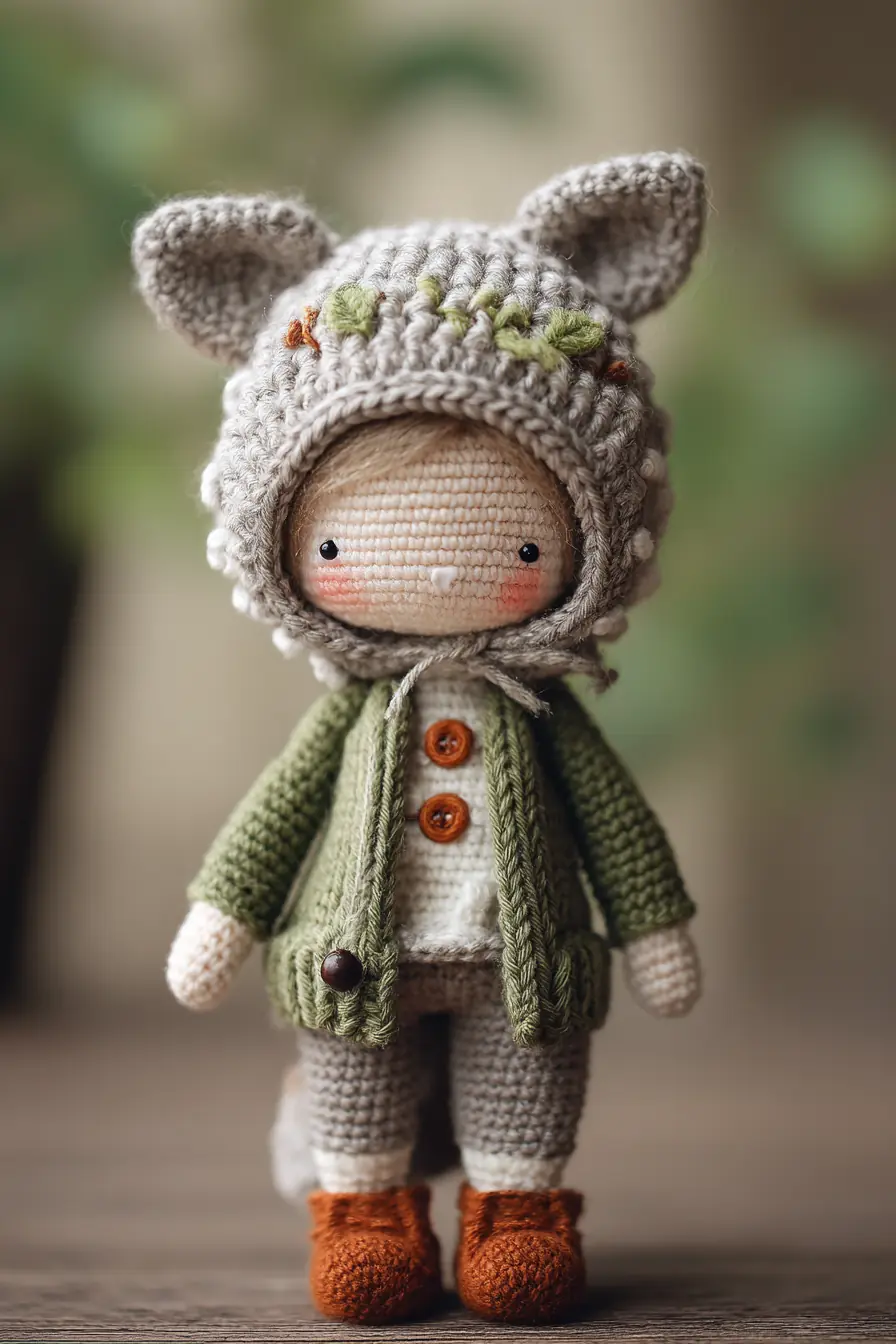 Woodland Fox-Hood Amigurumi Doll — Crochet Pattern, Materials & Tips