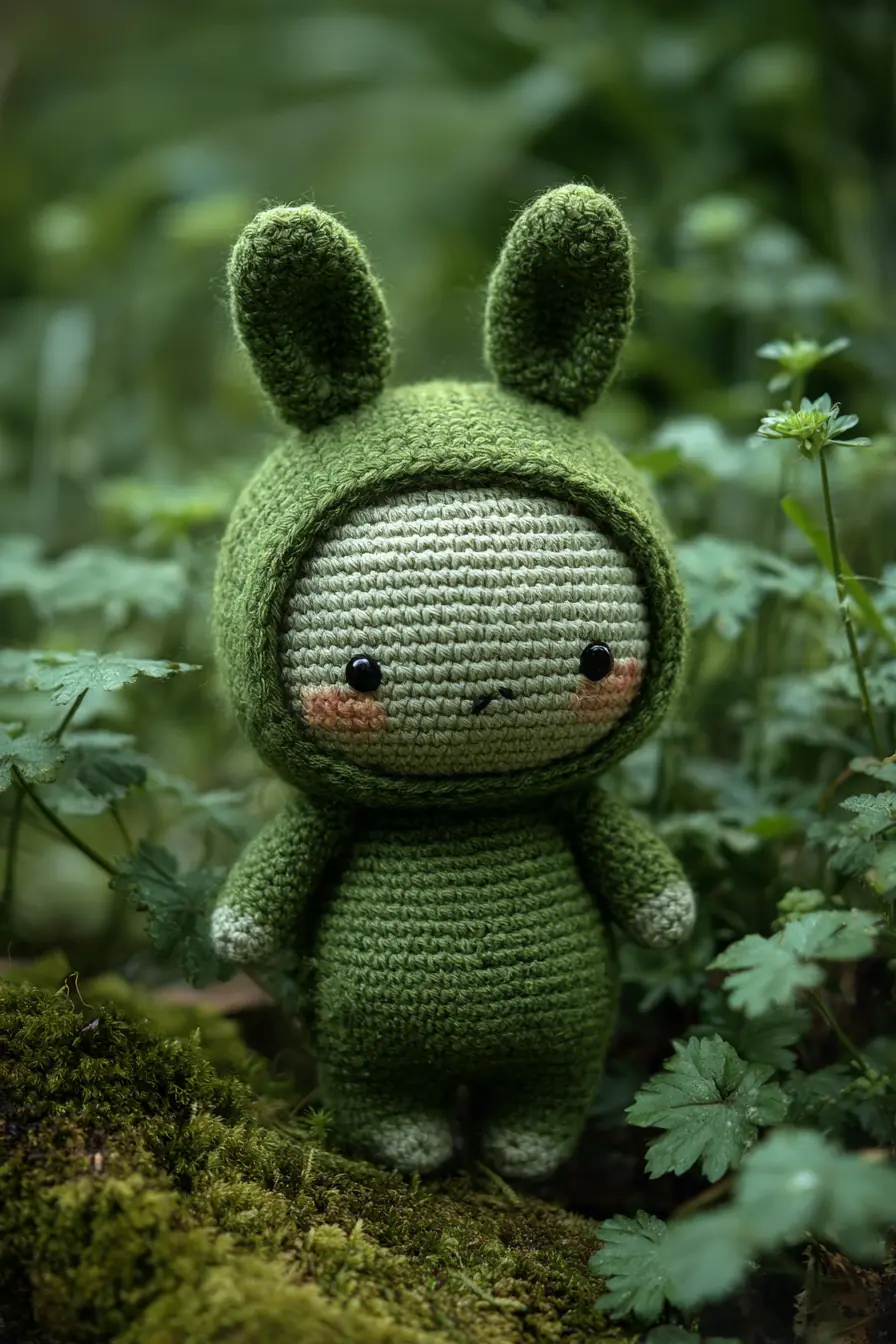 Forest Bunny Amigurumi — Green Hooded Crochet Doll Pattern