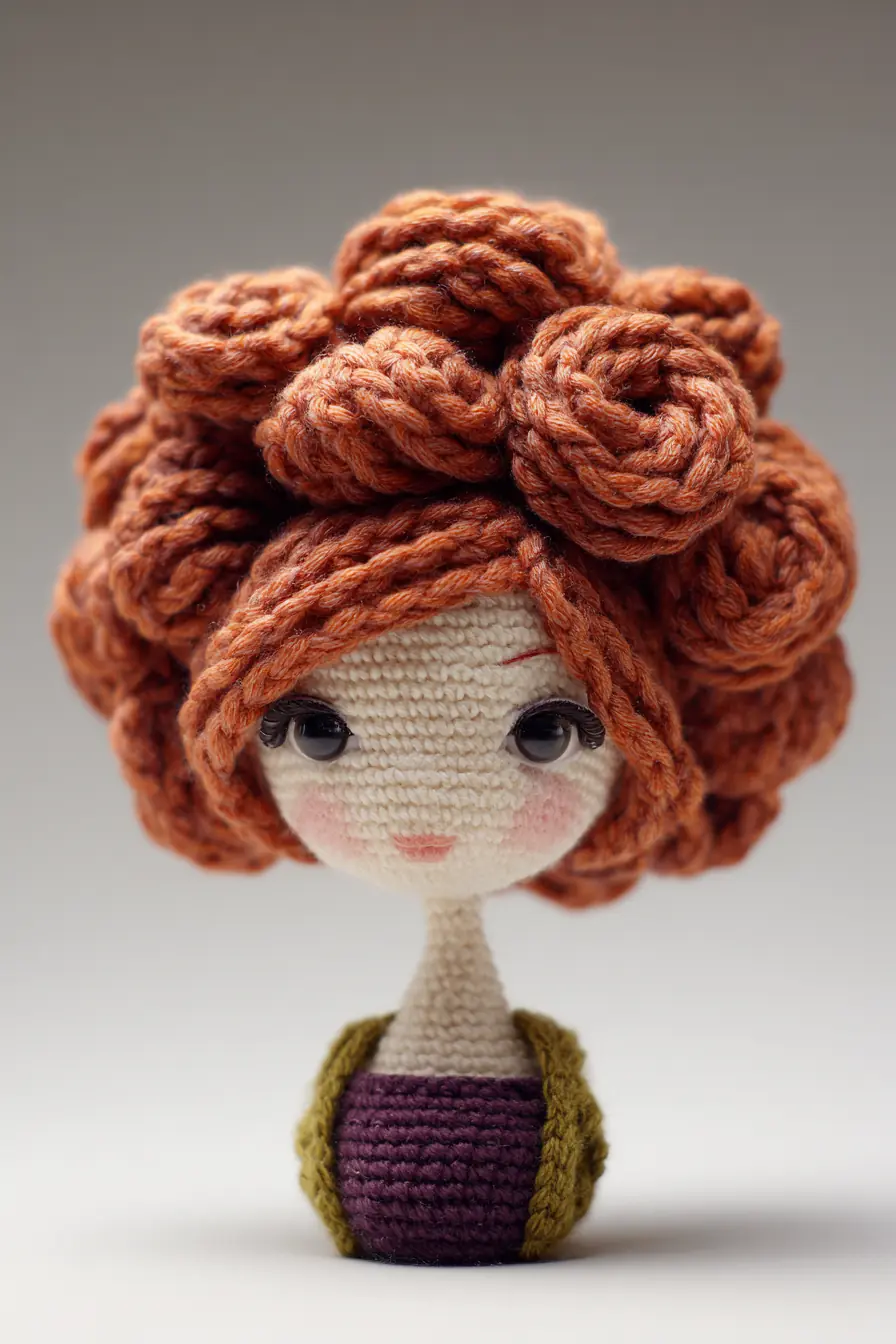 Rosette-Hair Amigurumi Doll — Materials, Stitches & Safety Tips