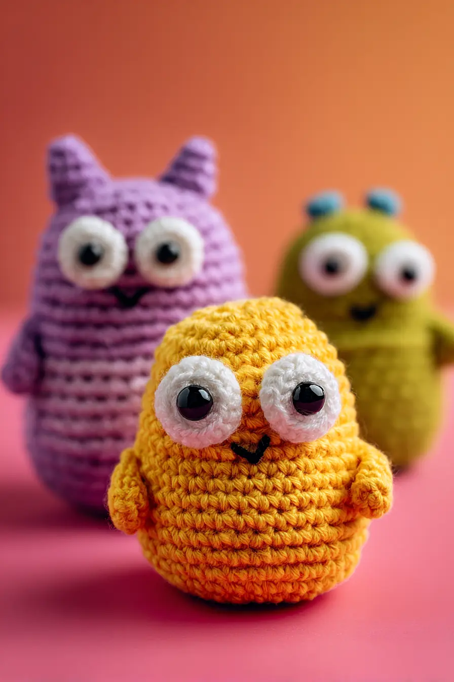 Round Amigurumi Monster Crochet Pattern — Yarn, Stitches, Size & Safety Tips