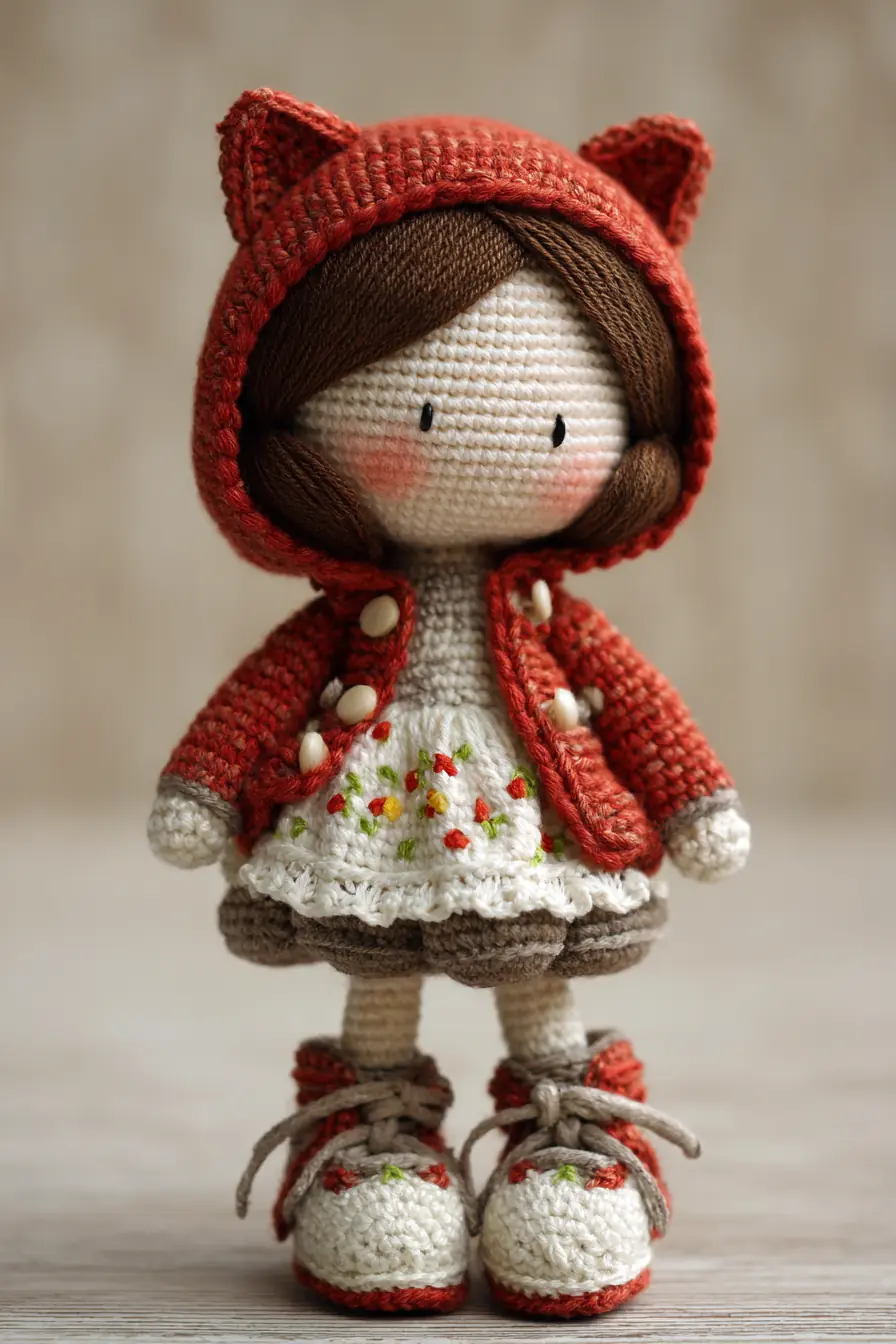 Fox-Hood Amigurumi Doll — DK Cotton, Single Crochet Pattern & Safety Tips