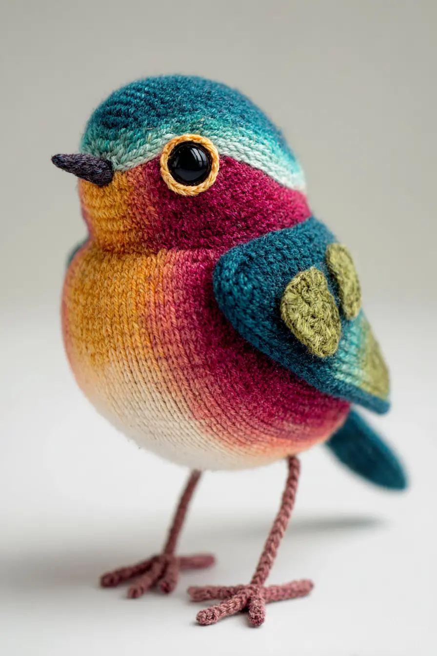 Gradient Amigurumi Bird Crochet Pattern — Small Stuffed Toy with Wings