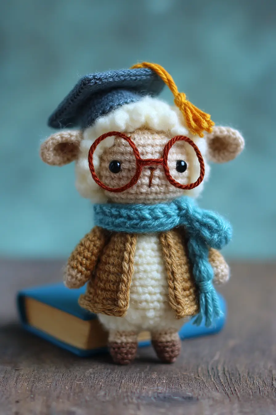 Graduation Sheep Amigurumi Crochet Pattern — Scholarly Lamb Toy