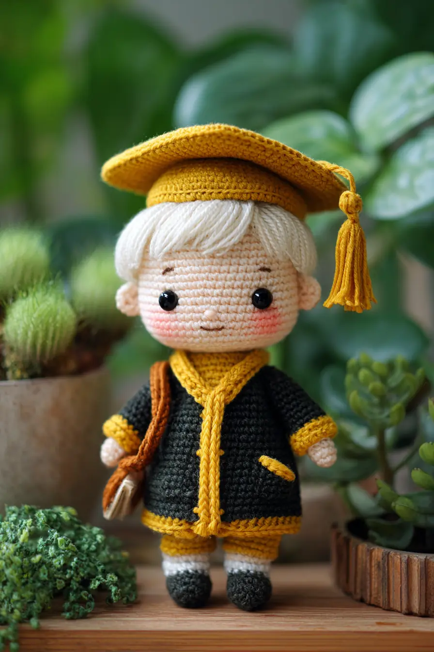 Graduation Amigurumi Doll Crochet Pattern — Tiny Graduate with Tassel Hat