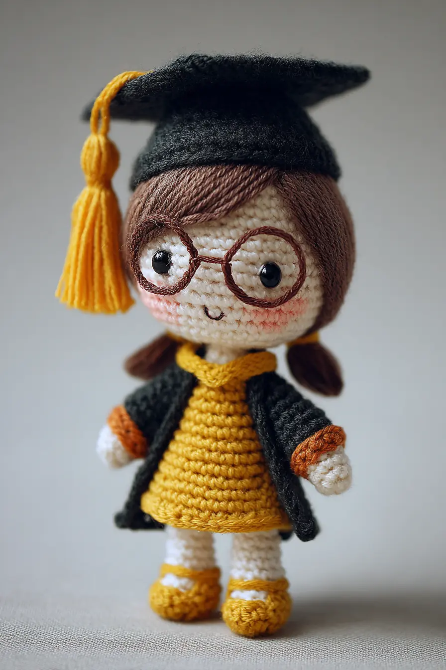 Graduation Amigurumi Doll Crochet Pattern — Grad Cap & Gown