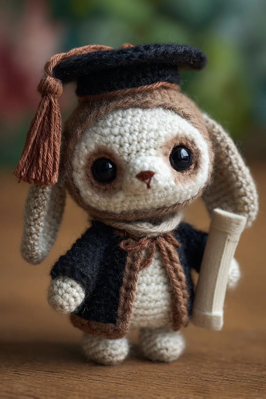 Graduation Bunny Amigurumi Pattern — Crochet Doll with Cap, Gown & Diploma