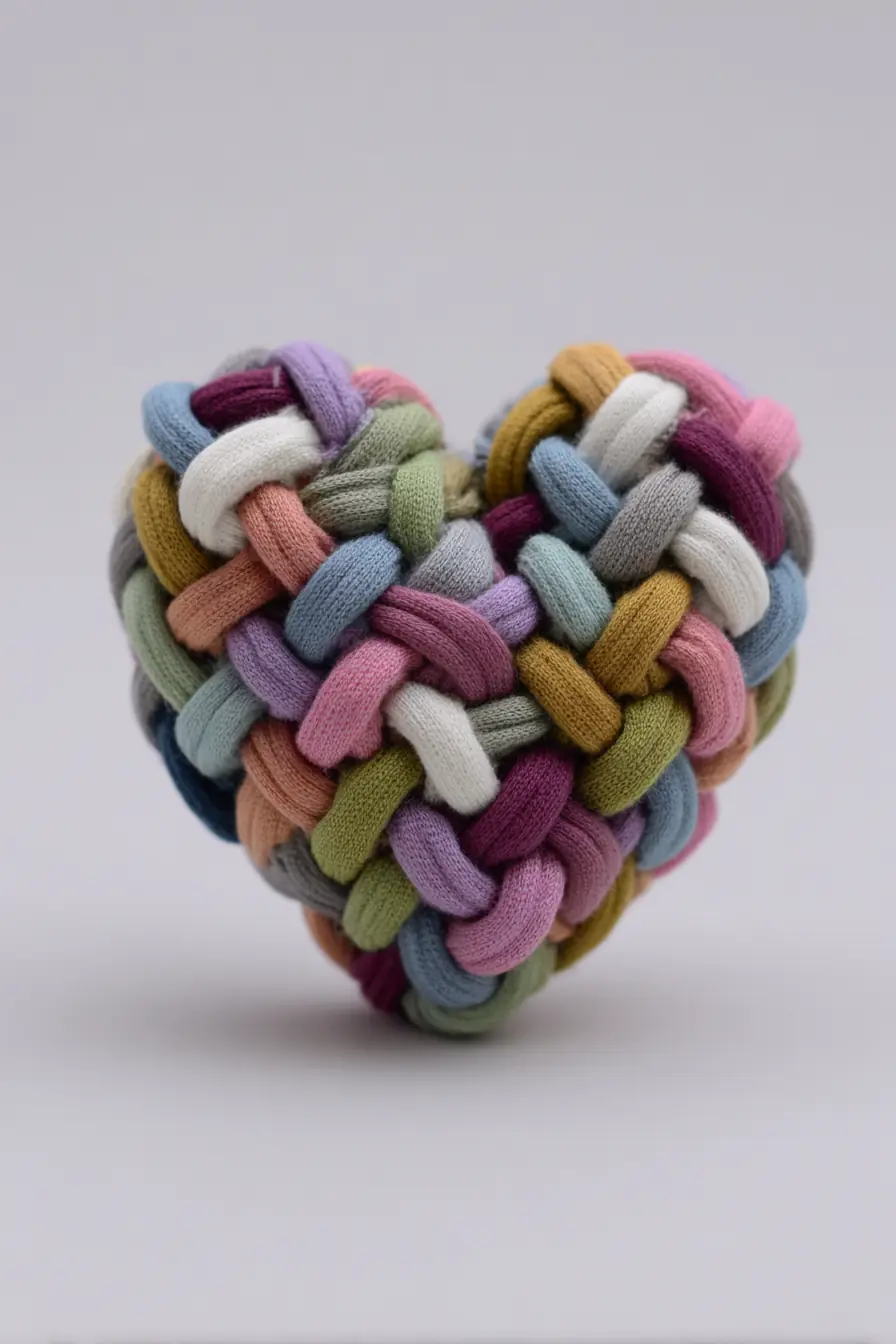 Braided Pastel Heart Amigurumi — Chunky Yarn i-cord & Crochet Tube Guide