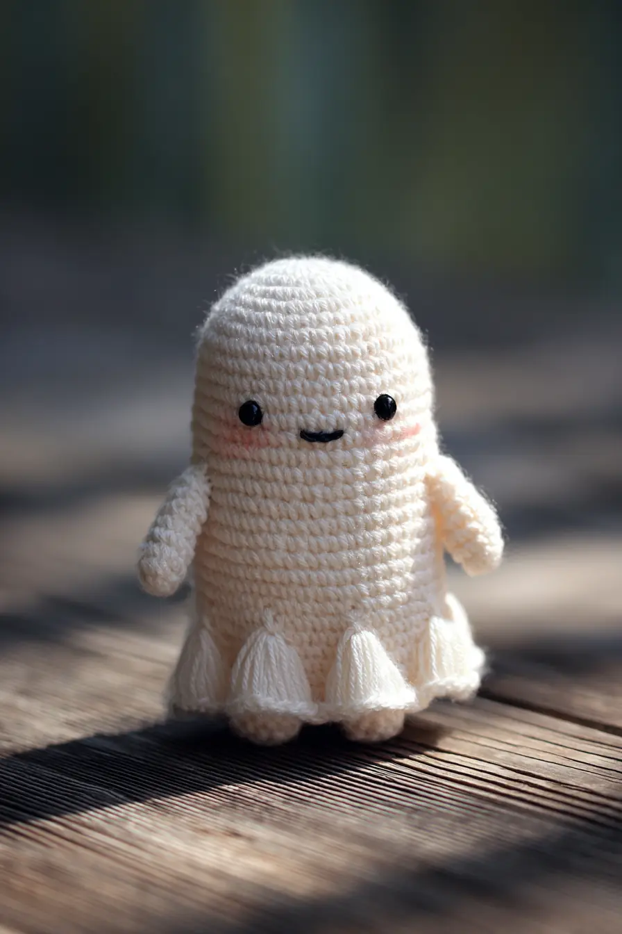 Creamy Kawaii Ghost Amigurumi — Cute Crochet Doll Pattern (Small 4–5)