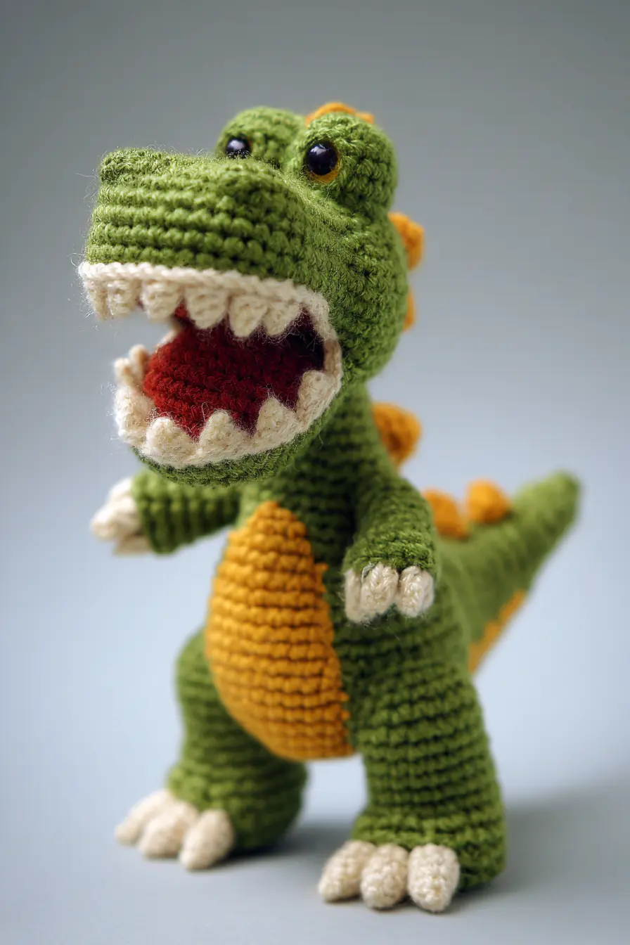 Green T-Rex Amigurumi Crochet — Toy Dinosaur Pattern, Materials & Tips