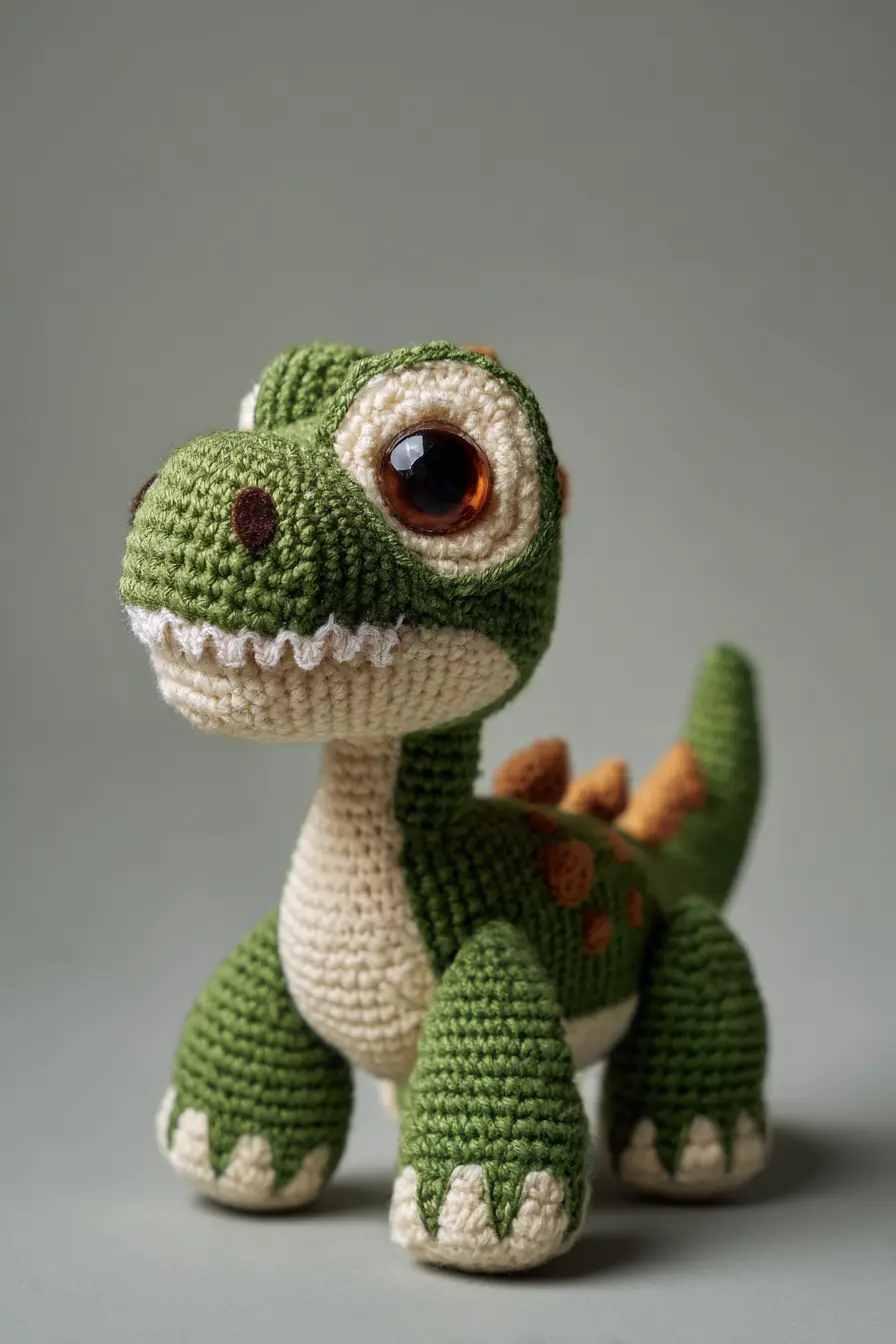 Green Dinosaur Amigurumi Pattern — Crochet T‑Rex Plush Toy (Easy/Intermediate)