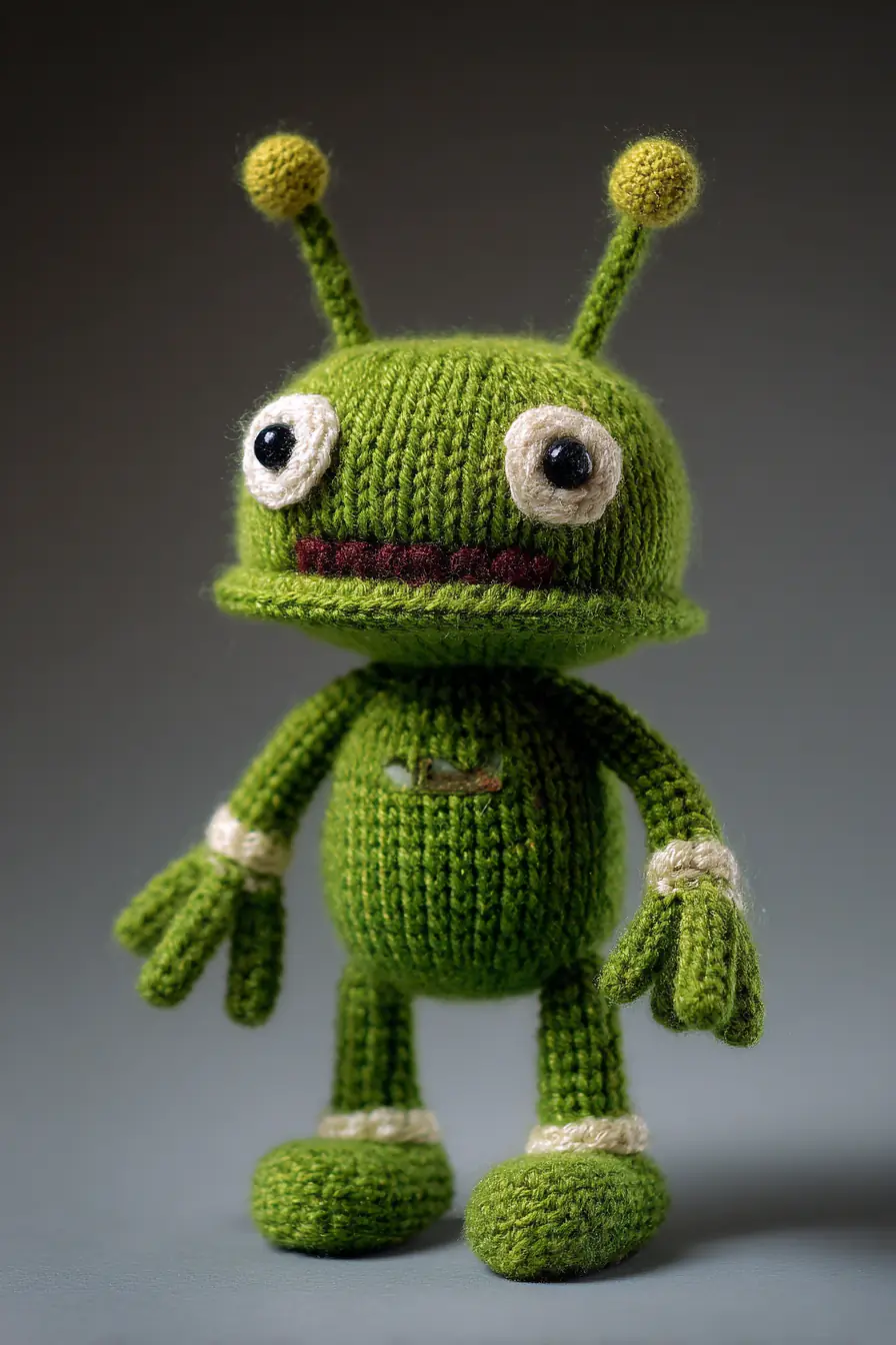 Green Alien Amigurumi Crochet Pattern — Small Cute Toy Doll