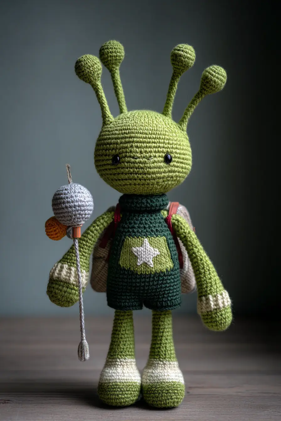 Green Alien Amigurumi Crochet - Cute Alien Doll Pattern (Beginner-Friendly)