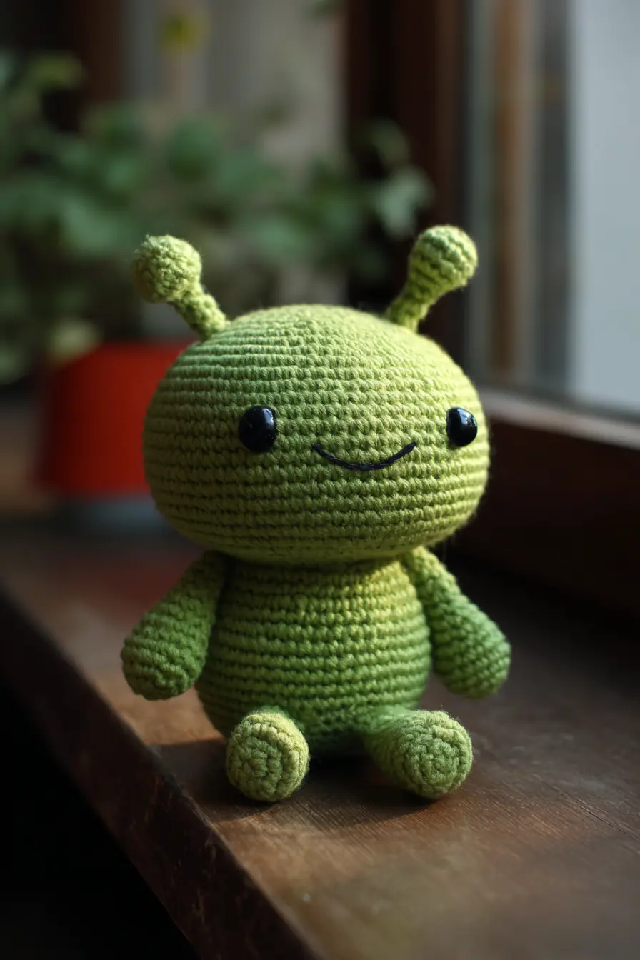 Green Amigurumi Alien Crochet Pattern — Easy Cute Amigurumi Toy (6–8 in)