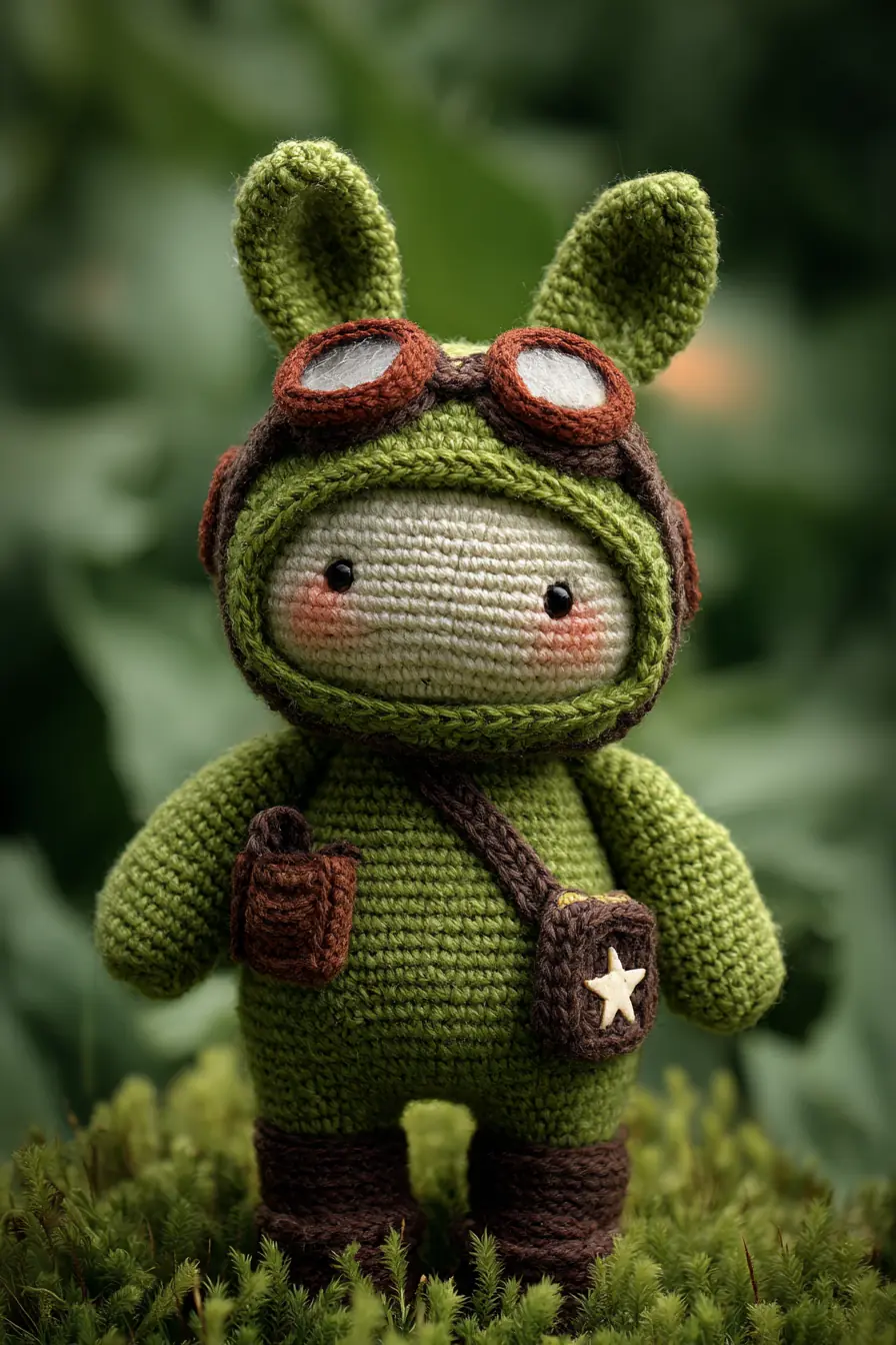 Green Bunny Pilot Amigurumi: Crochet Pattern, Materials & Tips