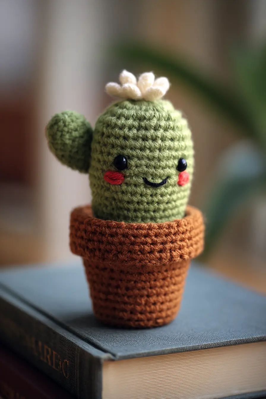 Crochet Cactus Amigurumi Pattern — Small Potted Cactus Toy