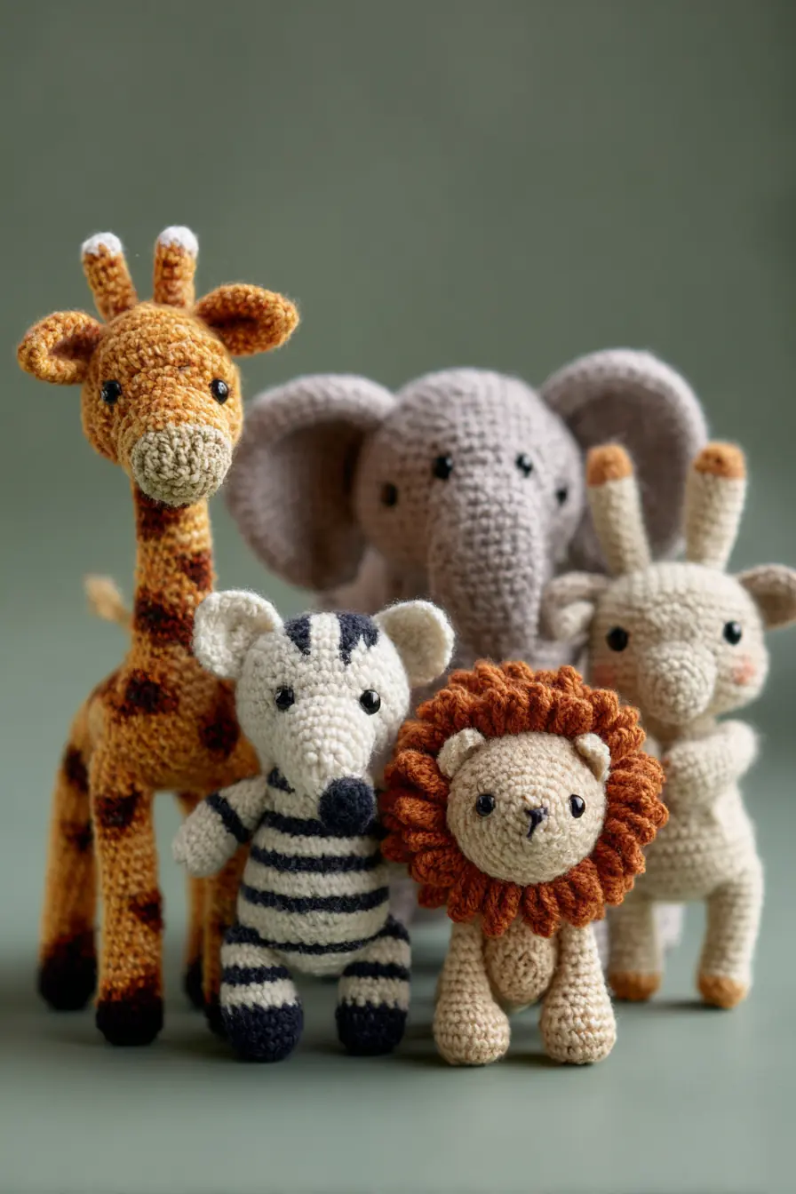 Crochet Safari Amigurumi Set — Lion, Giraffe, Elephant & Zebra (Patterns & Tips)