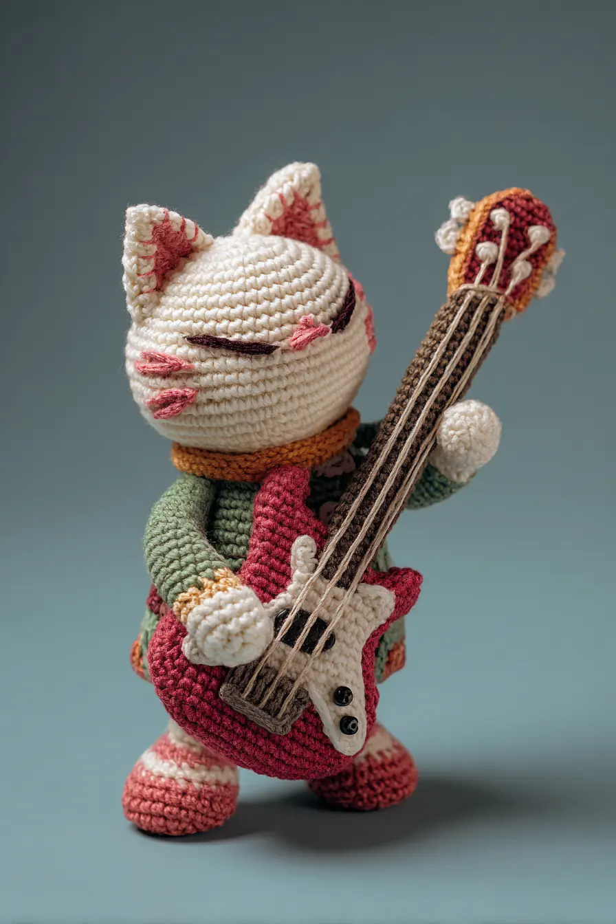 Crochet Cat Amigurumi with Guitar — Pattern, Materials & Tips