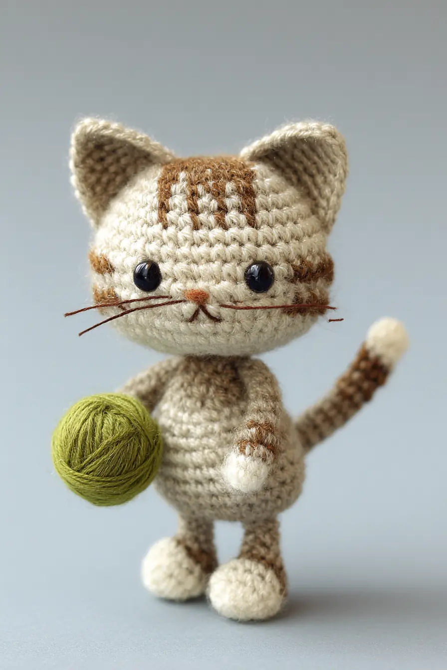 Crochet Amigurumi Tabby Cat — Small Cute Kitty Toy Pattern