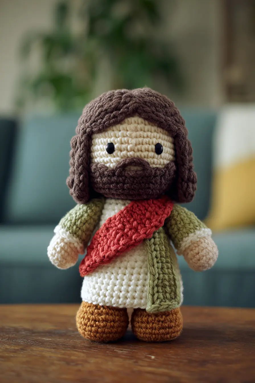 Crochet Amigurumi Bearded Doll with Sash — Easy Worsted-Weight Pattern