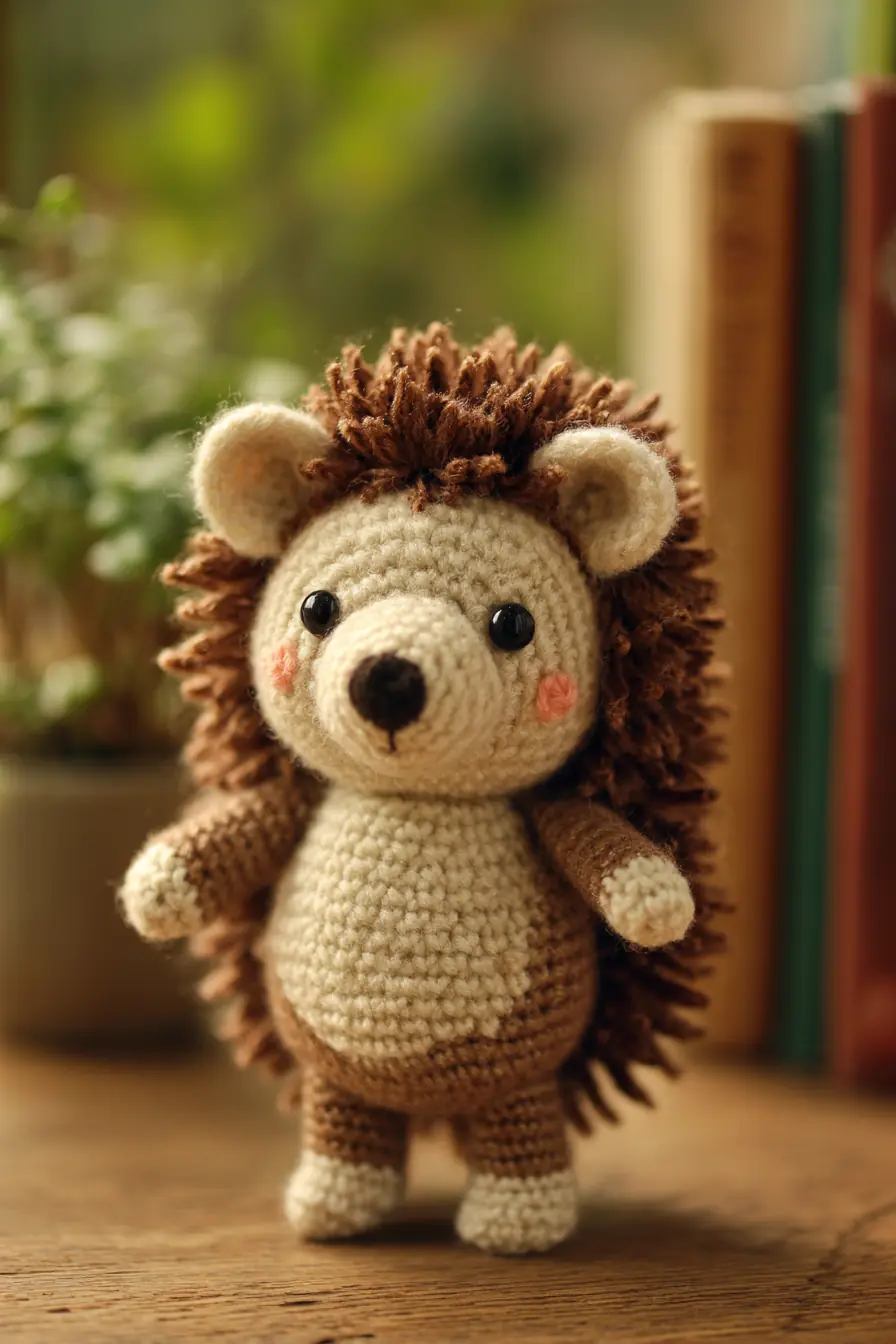 Crochet Amigurumi Hedgehog — 6-inch Plush with Loop-Stitch Quills