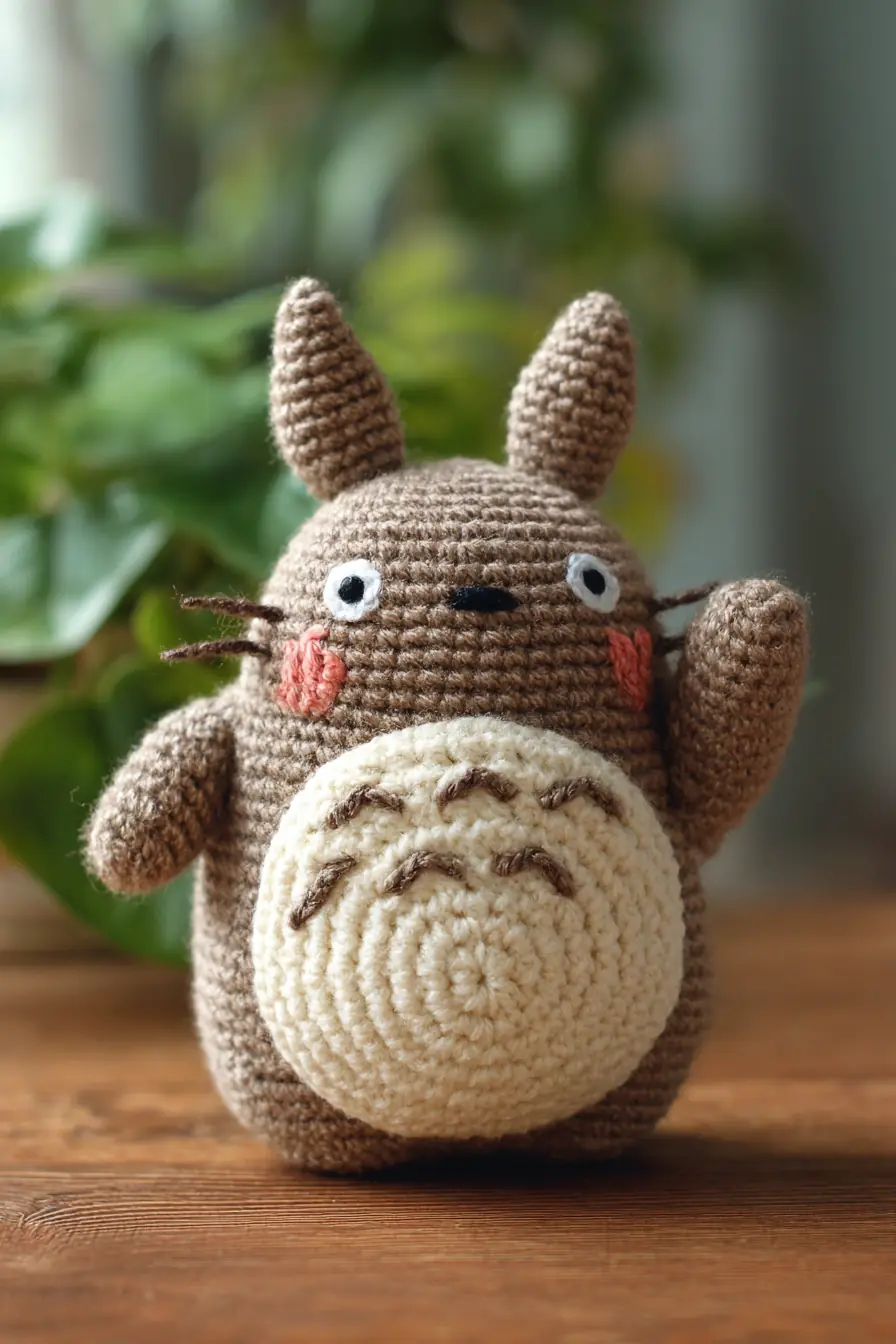 Crochet Amigurumi Chubby Forest Creature — Easy Brown Totoro-Style Toy