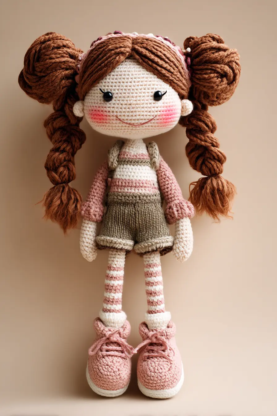 Crochet Amigurumi Girl Doll with Braided Hair — Pattern, Materials & Tips