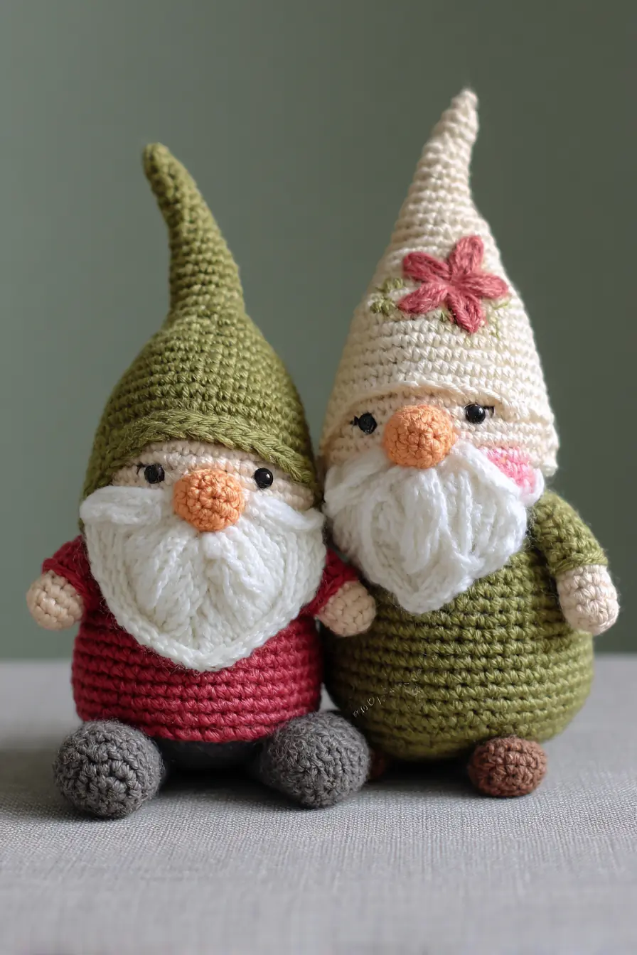 Crochet Amigurumi Gnome Pair — Materials, Stitches & Safe Finishing Tips