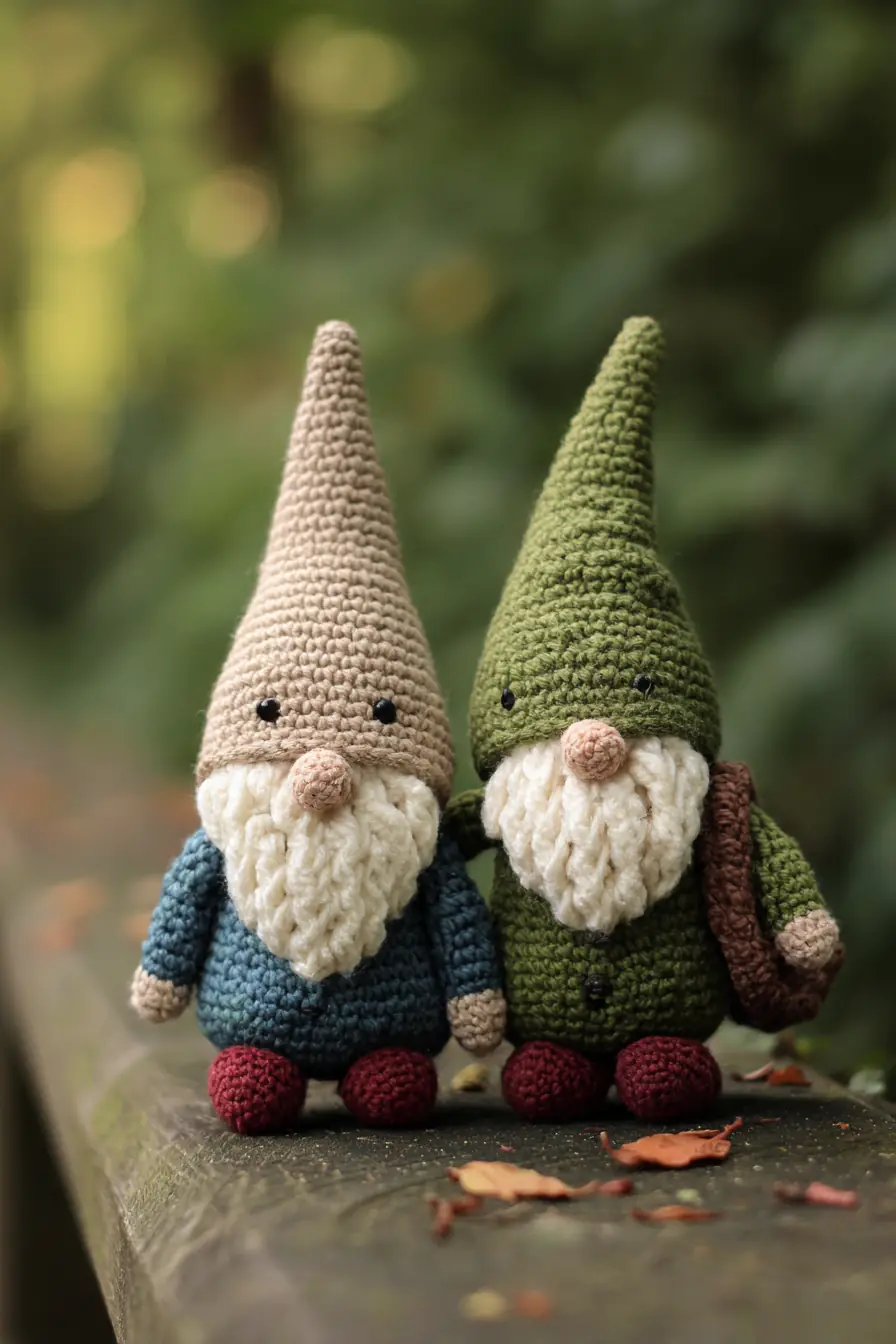 Crochet Amigurumi Gnomes — Small Plush Gnome Pattern with Textured Beards