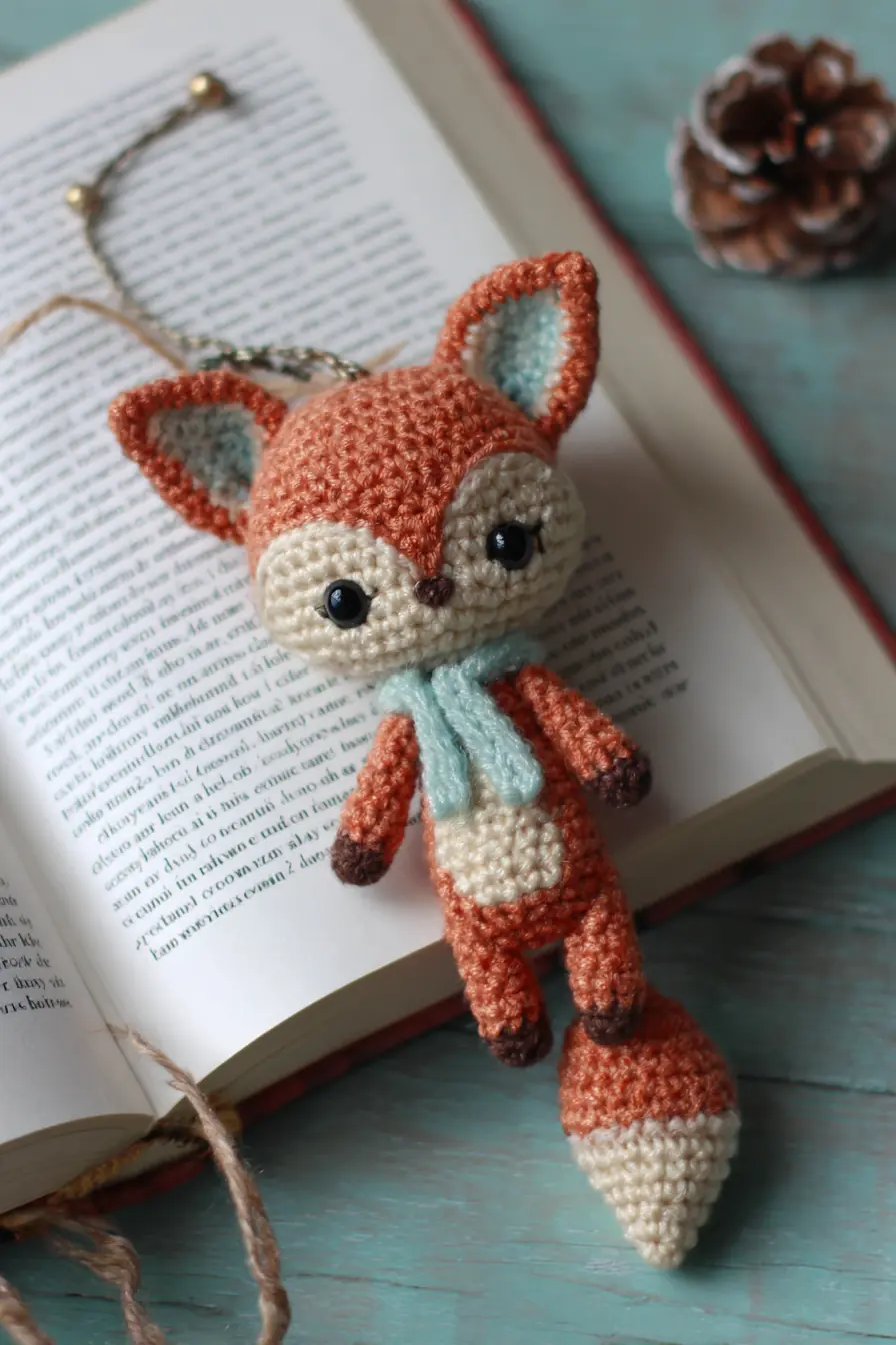 Crochet Amigurumi Fox Keychain — Tiny Fox with Scarf (Pattern Tips & Materials)