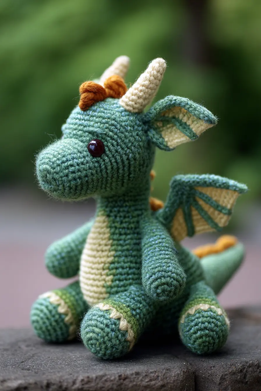 Crochet Amigurumi Dragon — Small Green Dragon Toy Pattern