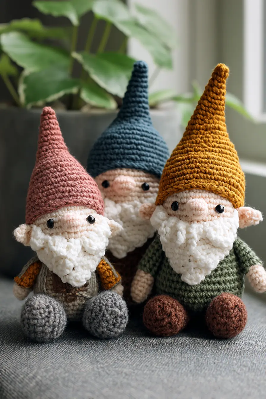 Crochet Gnome Amigurumi Pattern — Small Gnome Dolls with Beards