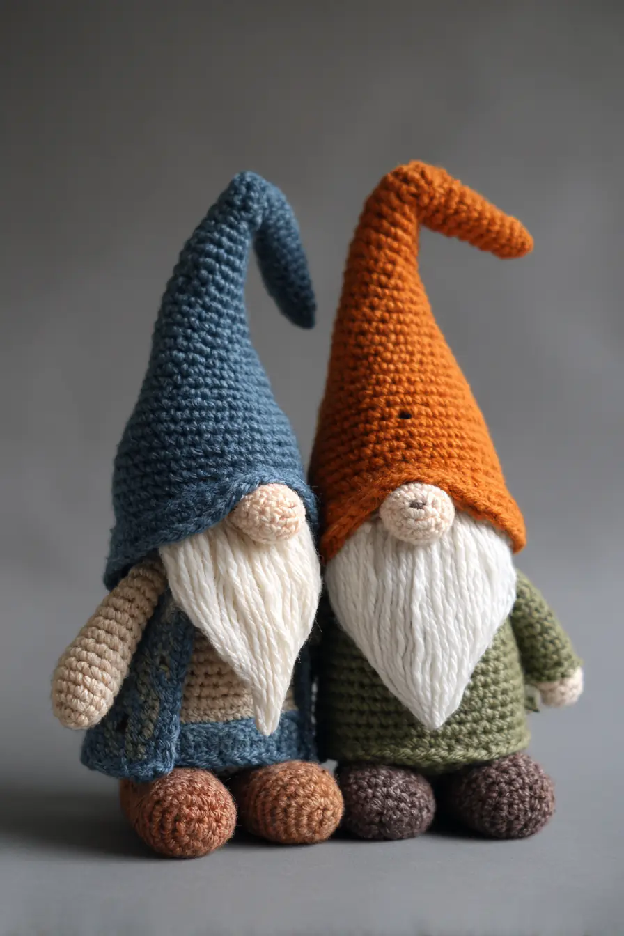 Crochet Gnome Amigurumi Pattern — Pointed Hat & Yarn Beard (7–9 in)
