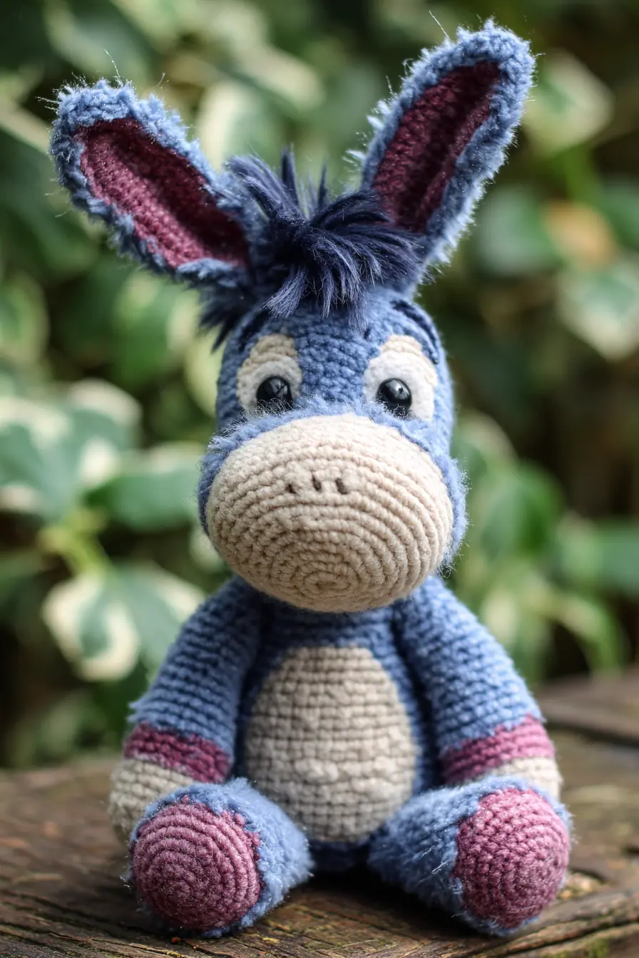 Crochet Donkey Amigurumi — Plush Yarn, Safety Eyes & Finishing Tips