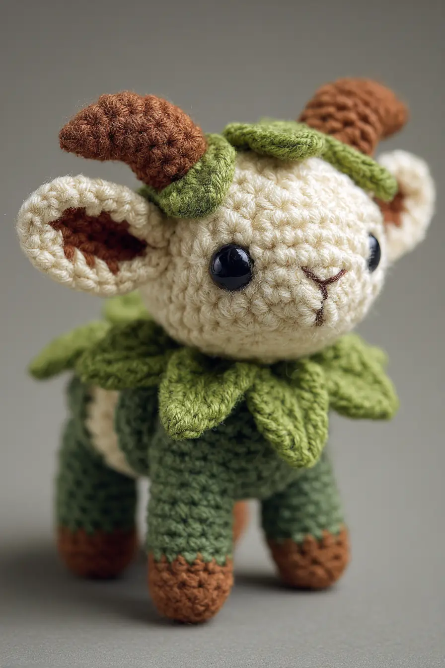 Crochet Woodland Baby Goat Amigurumi - Cute Horned Plush Pattern