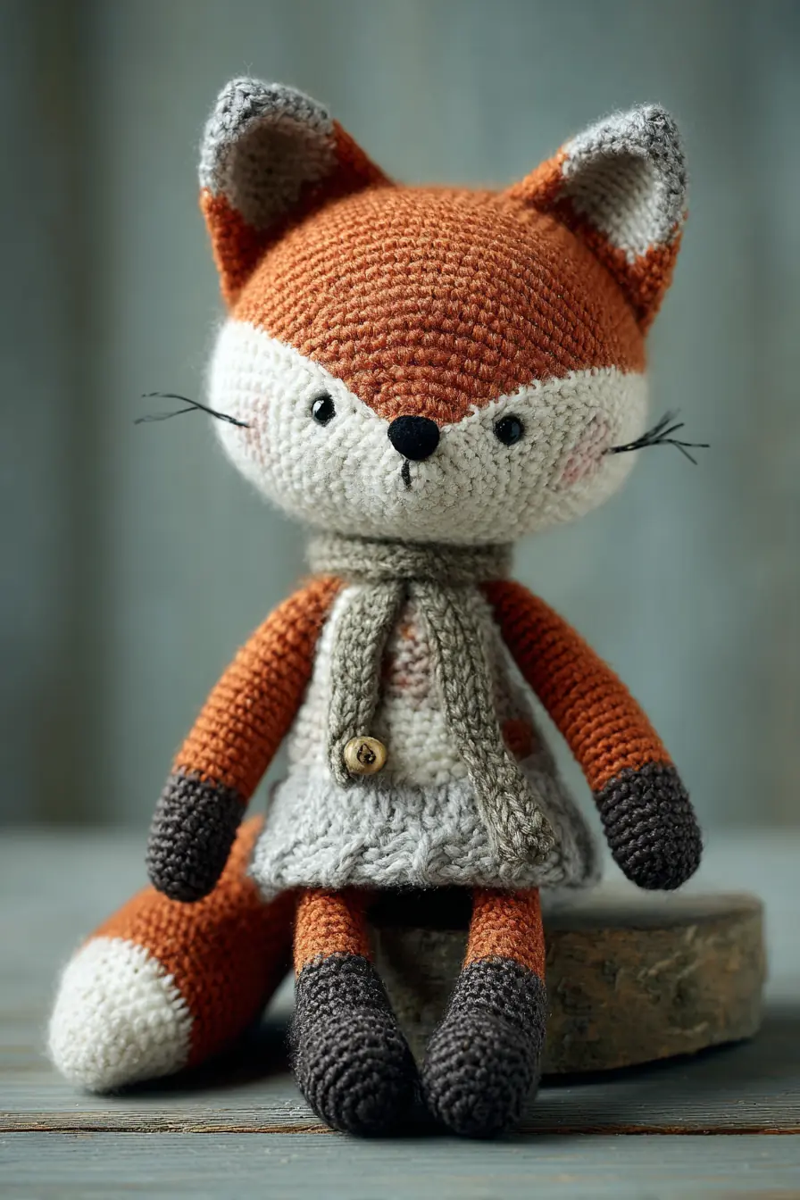 Crochet Fox Amigurumi Pattern — Worsted Yarn Fox Toy (≈23 cm / 9 in)