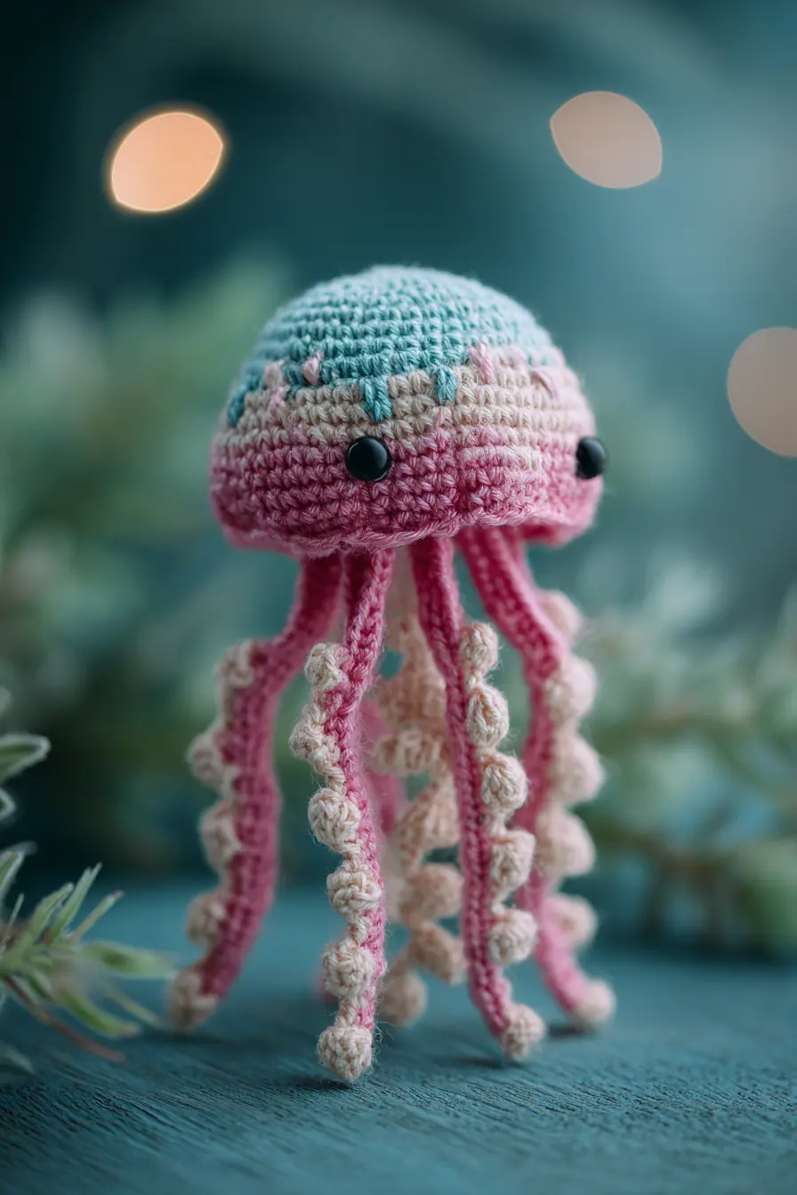 Crocheted Jellyfish Amigurumi — Cotton DK, SC & Bobble Tentacles