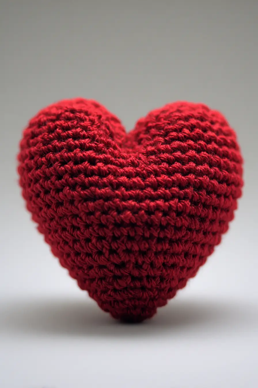 Crocheted Amigurumi Heart — Simple Worsted Yarn Pattern & Shaping Tips