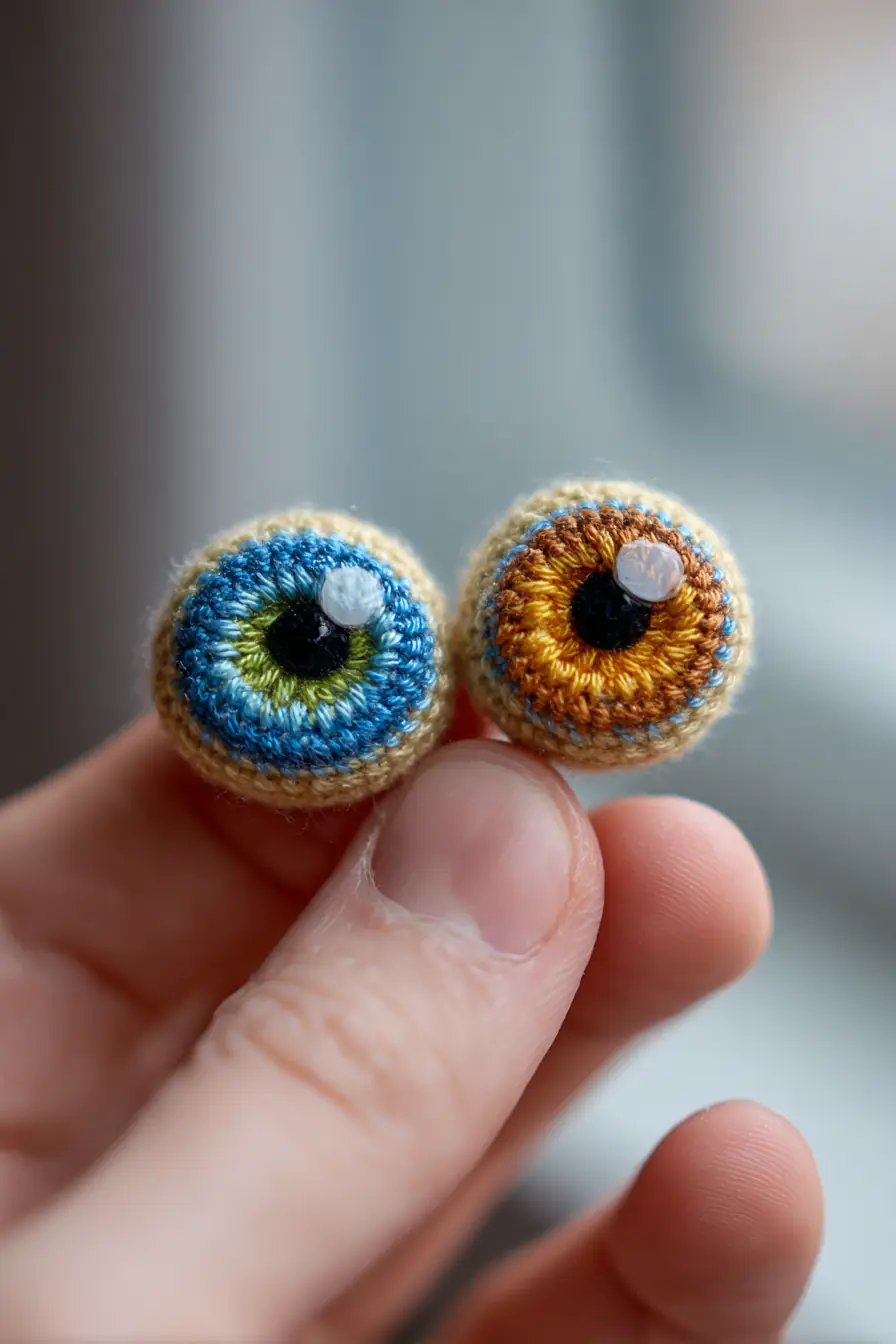 Crocheted Amigurumi Eyes — Tiny Realistic Iris, 2 cm (Pattern & Tips)
