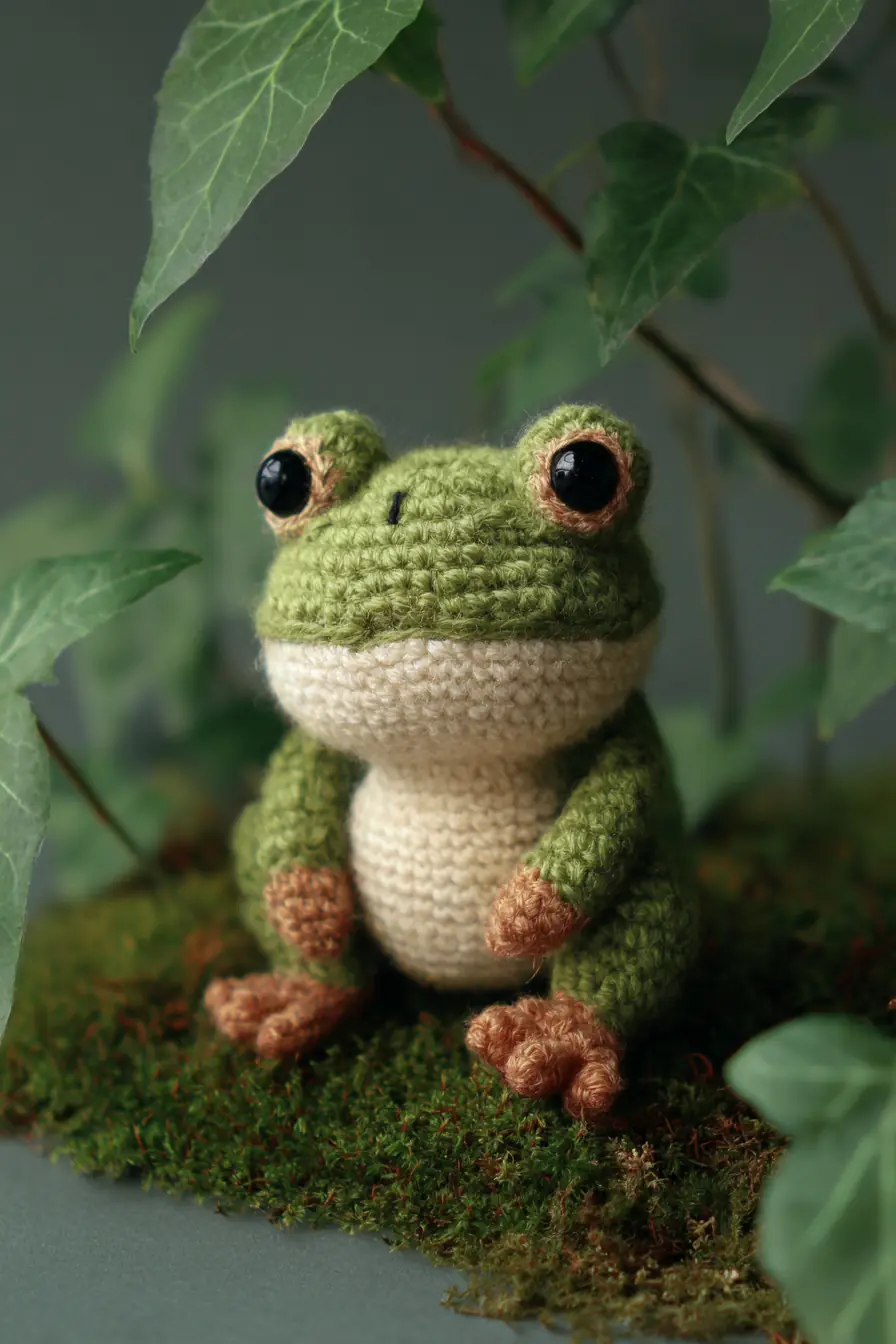 Crocheted Frog Amigurumi — DK Yarn Pattern, Safety Eyes & Tips
