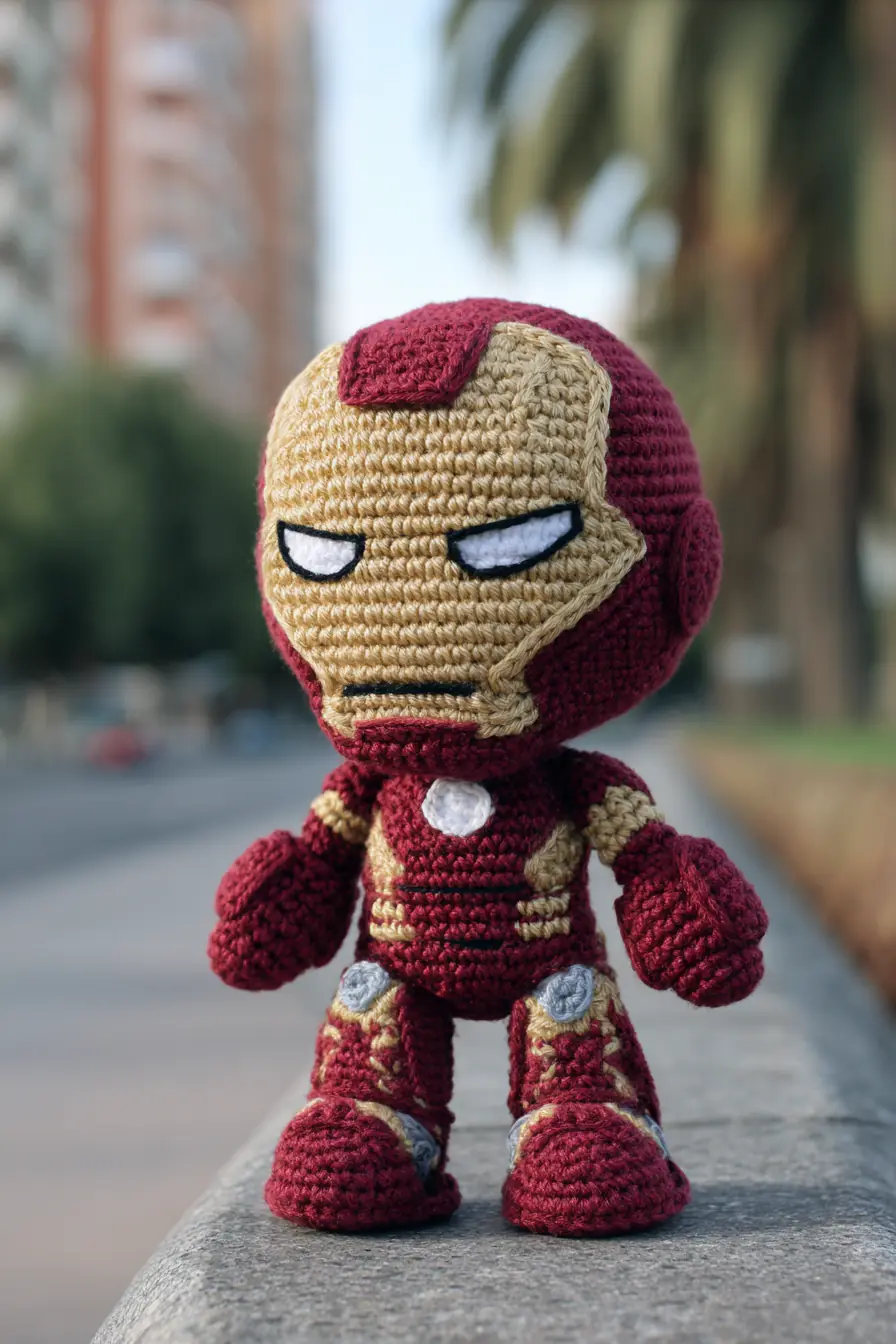 Iron Man Amigurumi Crochet — Red & Gold Superhero Plush