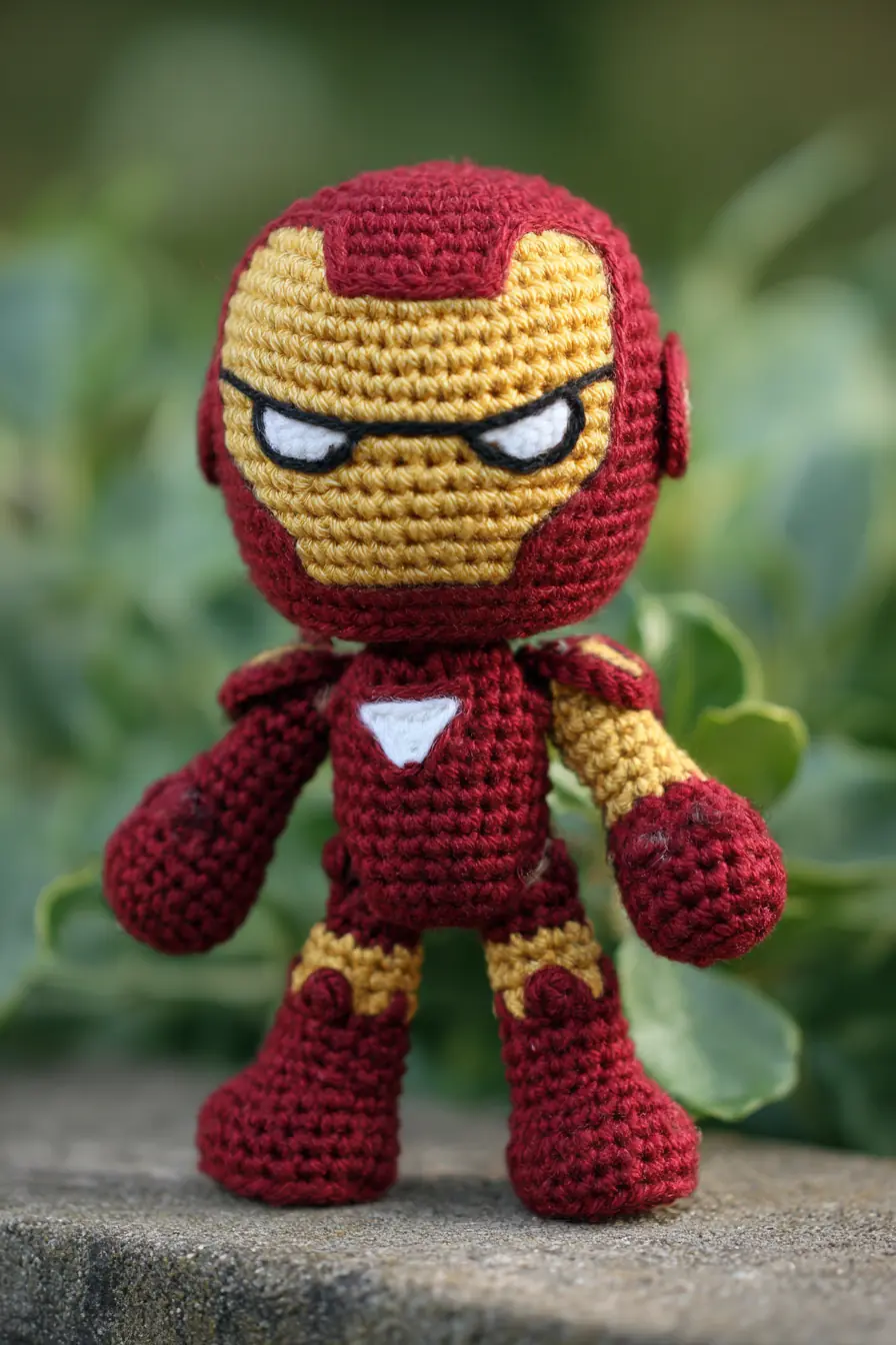 Iron Man Amigurumi Crochet — Mini Superhero Doll (≈12 cm / 4.7 in)