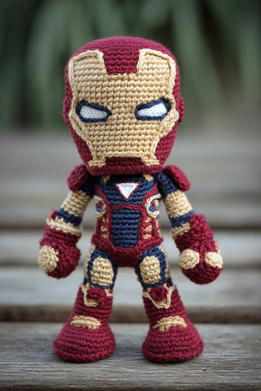 Iron Man–Inspired Amigurumi Crochet Doll — Detailed Superhero Plush Pattern