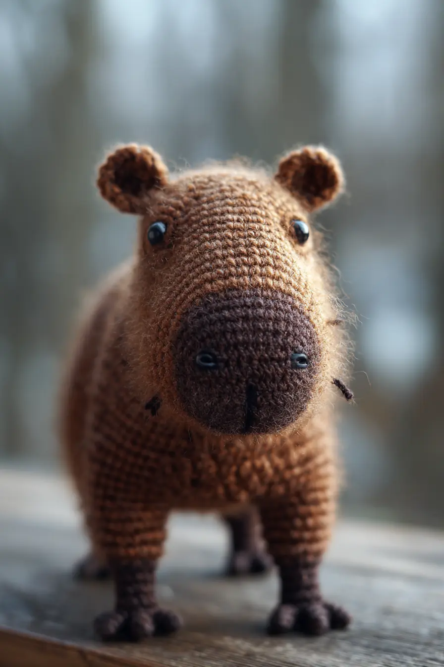 Brown Capybara Amigurumi Crochet — Worsted Yarn Toy Pattern